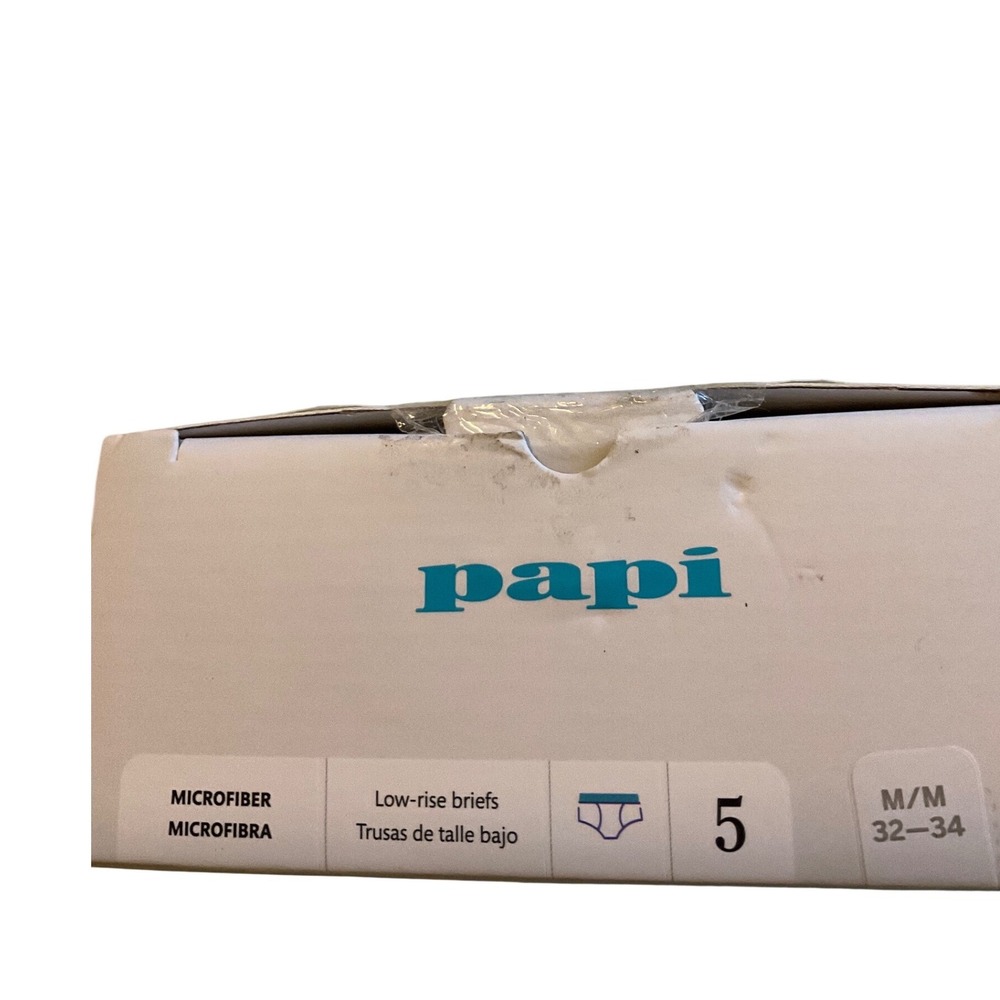 Papi Microfiber Low Rise Briefs Men's Size M 5 Pack Blue Assorted Colors - Picture 4 of 4